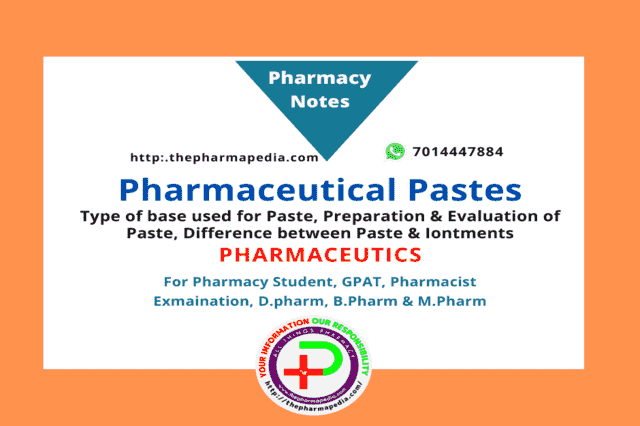 Paste, Pharmaceutical, Pharmapedia