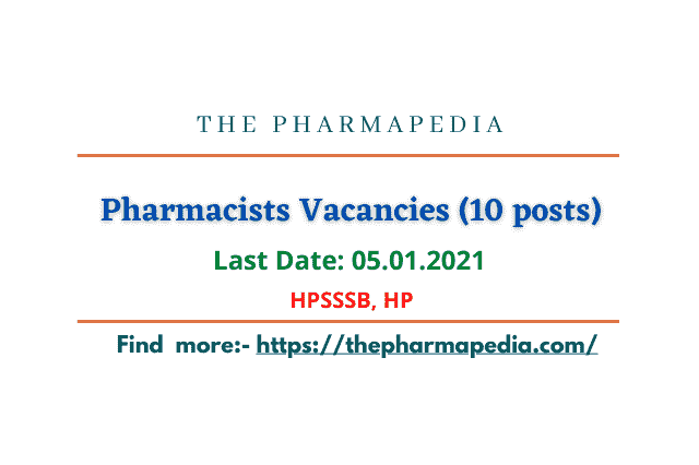 Pharmacist, Pharmapedia, The Pharmapedia, HPSSSB, Himachal Pradesh