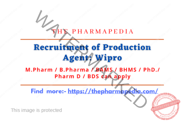 Career Opportunity For Ph.D, M.Pharm, M.Sc As Production Agent At Wipro ...