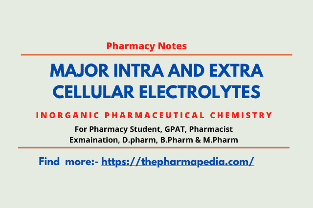 MAJOR INTRA AND EXTRA CELLULAR ELECTROLYTES