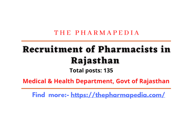 Pharmacist vacancy, Rajasthan, Dungarpur, Banswara, Hanumagadh, pharmapedia