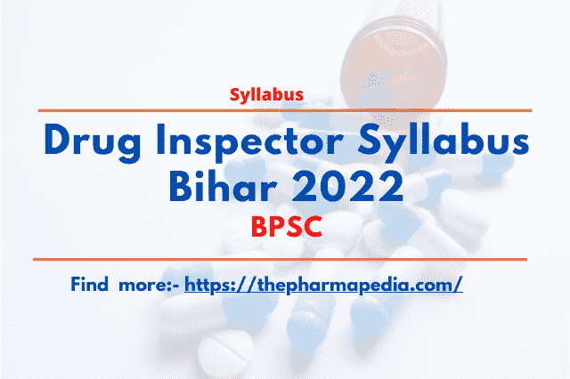BPSC, Syllabus, Drug Inspector, Bihar
