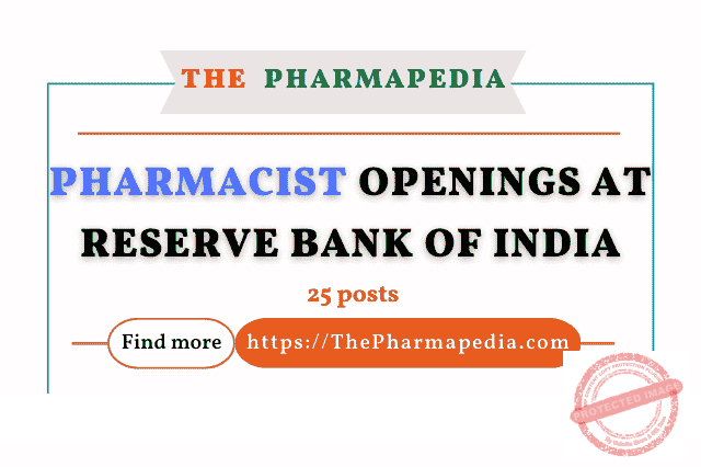 RBI, Pharmacist,