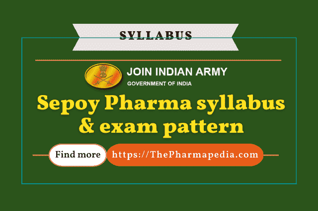 Sepoy, Syllabus, Army, Pharmacist, Pharmapedia