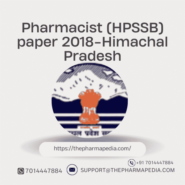 harmacist, Question, Paper, Pharmapedia, HPSSB, Himachal Pradesh,