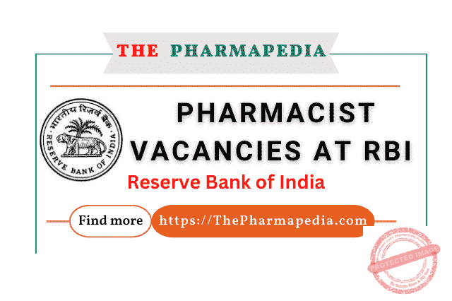 RBI, Pharmacist, vacancy, Recruitment, Pharma Job,