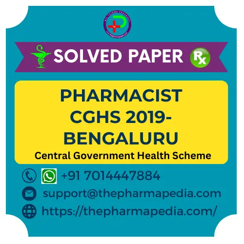 CGHS Pharmacist Previous Year Paper 2019