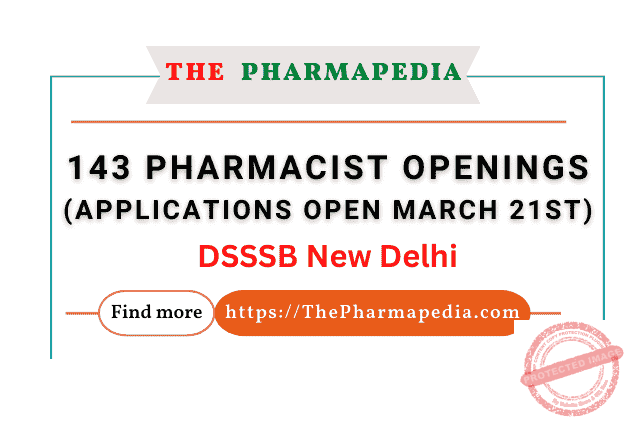 pharmacist openings, DSSSB New Delhi, recruitment