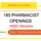 Pharmacist vacancy at HSSC Haryana PHARMAPEDIA 85x85