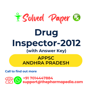 APPSC Drug Inspector Solved Question Paper 2012 Andhra Pradesh Pharmapedia 1