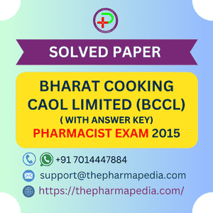 Pharmacist Paper with answer key BCCL Bharat Coking coal limited