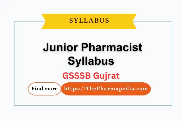 GSSSB Junior Pharmacist syllabus and exam pattern PDF download banner