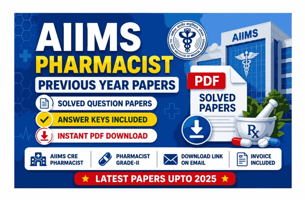 AIIMS Pharmacist previous year solved question papers with answer key PDF download