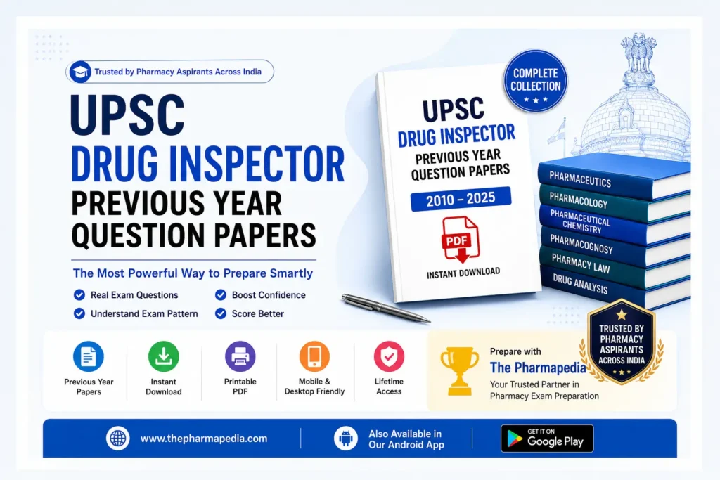 UPSC Drug Inspector previous year question paper booklet cover by The Pharmapedia