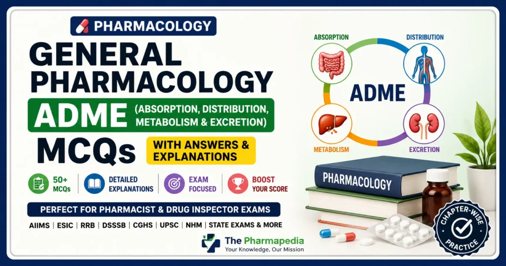 Interactive General Pharmacology MCQ Quiz featuring questions on route of drug administration, pharmacokinetics, pharmacodynamic, drug metabolism, and bioavailability i.e. General Pharmacology