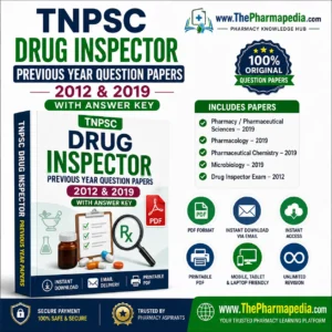 TNPSC Drug Inspector Previous Year Question Papers PDF with Answer Key | Instant Download | ThePharmapedia