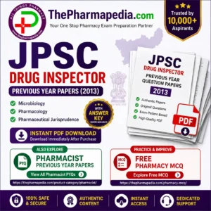 JPSC Drug Inspector Previous Year Papers PDF with Answer Key Jharkhand
