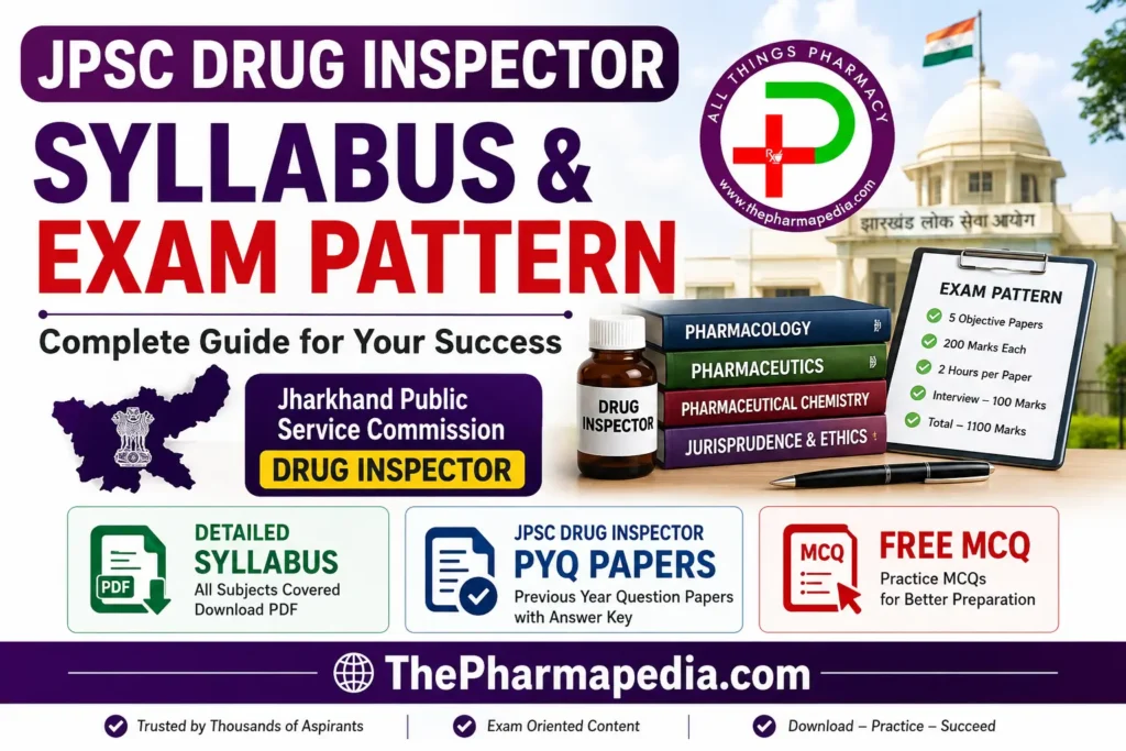 JPSC Drug Inspector Syllabus 2026 and Exam Pattern detailed subject guide