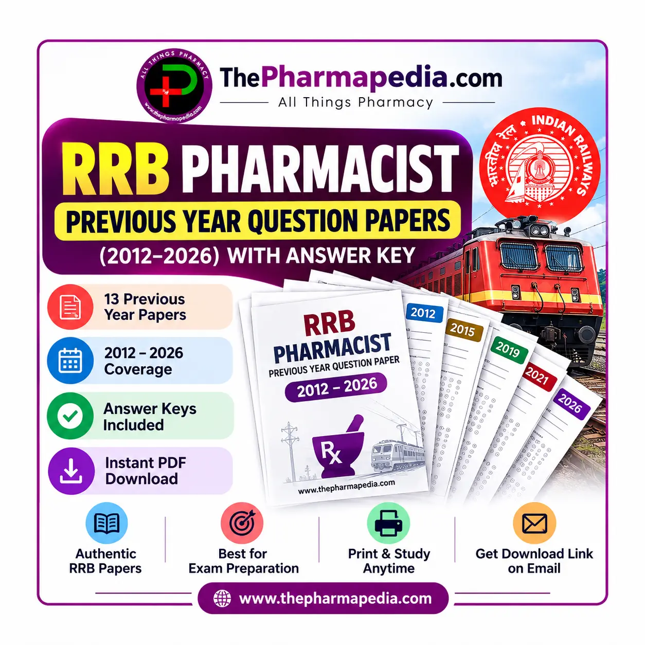RRB Pharmacist previous year question paper PDF with answer key